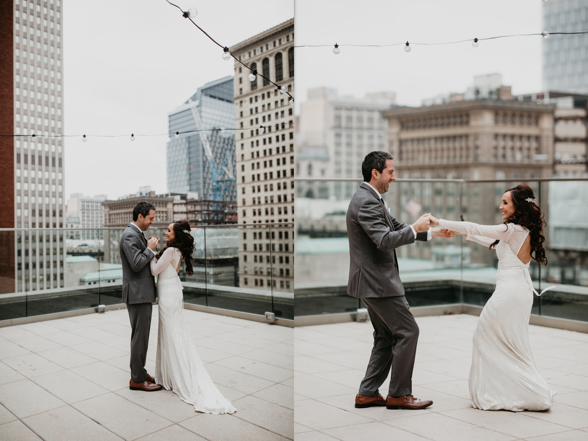  Pittsburgh wedding Photographer, December wedding in Pittsburgh, Holiday wedding, Pittsburgh wedding at SLATE, Blanc De Blanc Bridal, Hannah Conard Beauty, Simply Captivating hair, Mocha Rose floral, First look, Neutral tone bridal party, Hotel Monaco Pittsburgh, Wedding photos at Bar Marco, long sleeve gown, Indie gowns in Pittsburgh, Hair down bride, monochromatic wedding, Pittsburgh Winter Wedding, amazing wedding florals, floral installation for the aisle