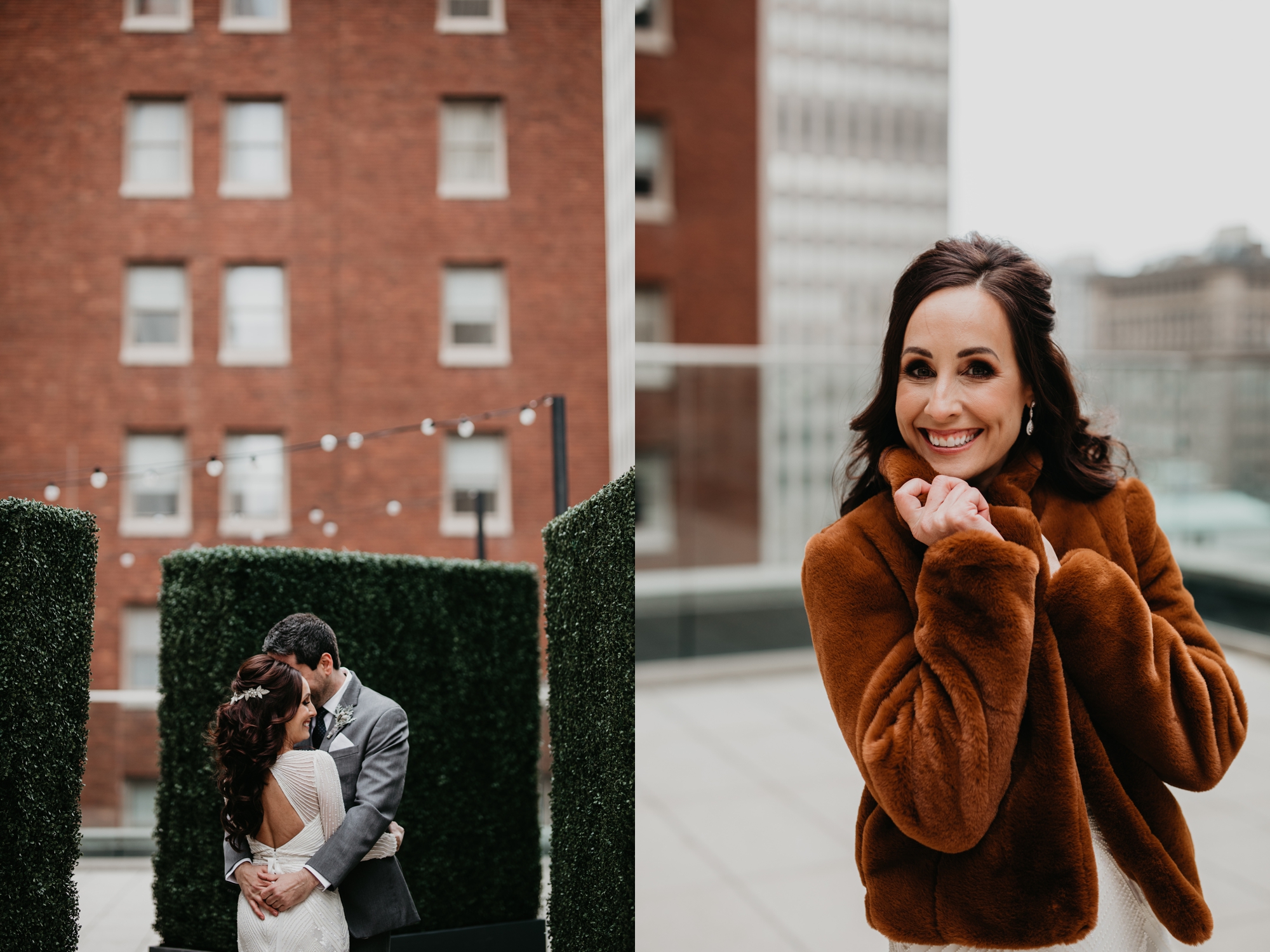  Pittsburgh wedding Photographer, December wedding in Pittsburgh, Holiday wedding, Pittsburgh wedding at SLATE, Blanc De Blanc Bridal, Hannah Conard Beauty, Simply Captivating hair, Mocha Rose floral, First look, Neutral tone bridal party, Hotel Monaco Pittsburgh, Wedding photos at Bar Marco, long sleeve gown, Indie gowns in Pittsburgh, Hair down bride, monochromatic wedding, Pittsburgh Winter Wedding, amazing wedding florals, floral installation for the aisle