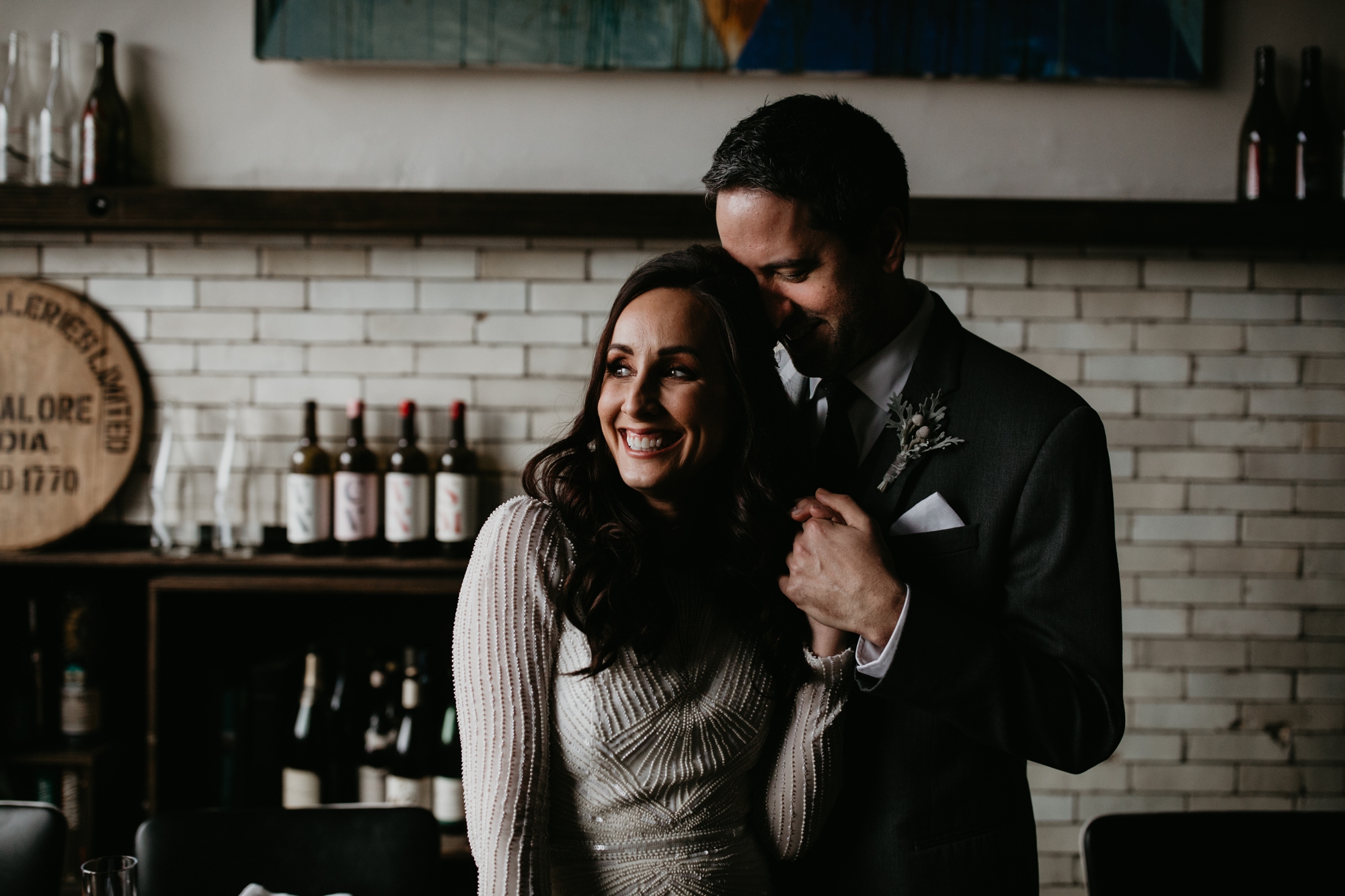  Pittsburgh wedding Photographer, December wedding in Pittsburgh, Holiday wedding, Pittsburgh wedding at SLATE, Blanc De Blanc Bridal, Hannah Conard Beauty, Simply Captivating hair, Mocha Rose floral, First look, Neutral tone bridal party, Hotel Monaco Pittsburgh, Wedding photos at Bar Marco, long sleeve gown, Indie gowns in Pittsburgh, Hair down bride, monochromatic wedding, Pittsburgh Winter Wedding, amazing wedding florals, floral installation for the aisle