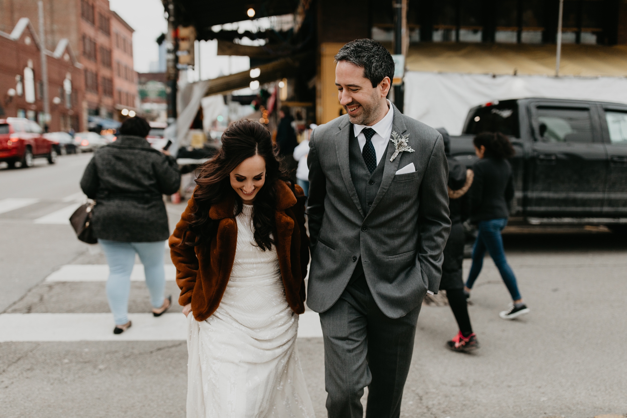  Pittsburgh wedding Photographer, December wedding in Pittsburgh, Holiday wedding, Pittsburgh wedding at SLATE, Blanc De Blanc Bridal, Hannah Conard Beauty, Simply Captivating hair, Mocha Rose floral, First look, Neutral tone bridal party, Hotel Monaco Pittsburgh, Wedding photos at Bar Marco, long sleeve gown, Indie gowns in Pittsburgh, Hair down bride, monochromatic wedding, Pittsburgh Winter Wedding, amazing wedding florals, floral installation for the aisle