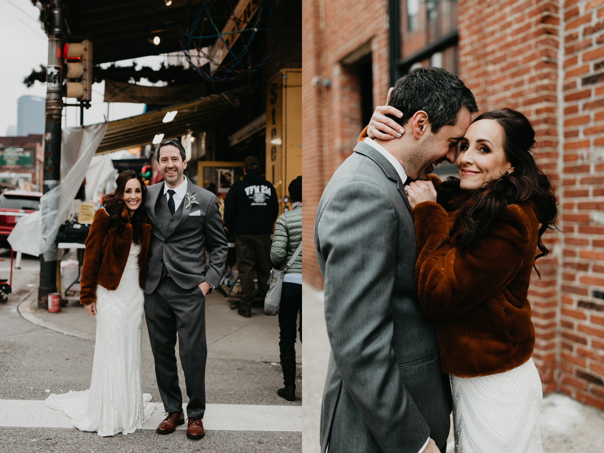  Pittsburgh wedding Photographer, December wedding in Pittsburgh, Holiday wedding, Pittsburgh wedding at SLATE, Blanc De Blanc Bridal, Hannah Conard Beauty, Simply Captivating hair, Mocha Rose floral, First look, Neutral tone bridal party, Hotel Monaco Pittsburgh, Wedding photos at Bar Marco, long sleeve gown, Indie gowns in Pittsburgh, Hair down bride, monochromatic wedding, Pittsburgh Winter Wedding, amazing wedding florals, floral installation for the aisle